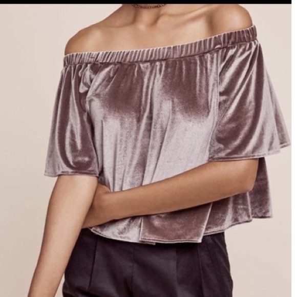 Anthropologie Sunday in Brooklyn Soft Velvet Off Shoulder Top NEW - Picture 1 of 7